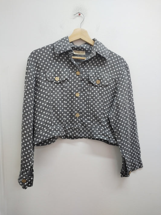 Veste courte Talia Benson grise à pois Taille M