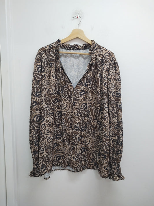 Tunique fluide manches longues à motifs Taille 4XL/5XL