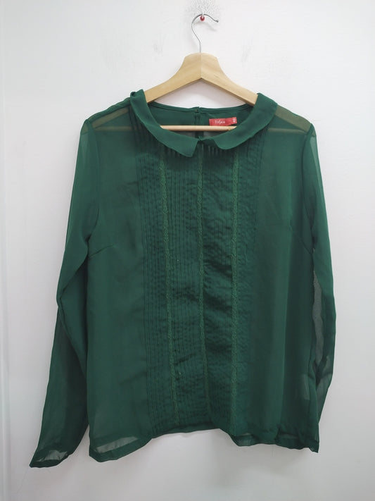 Tunique manches longues en voile Tissaia verte Taille 40