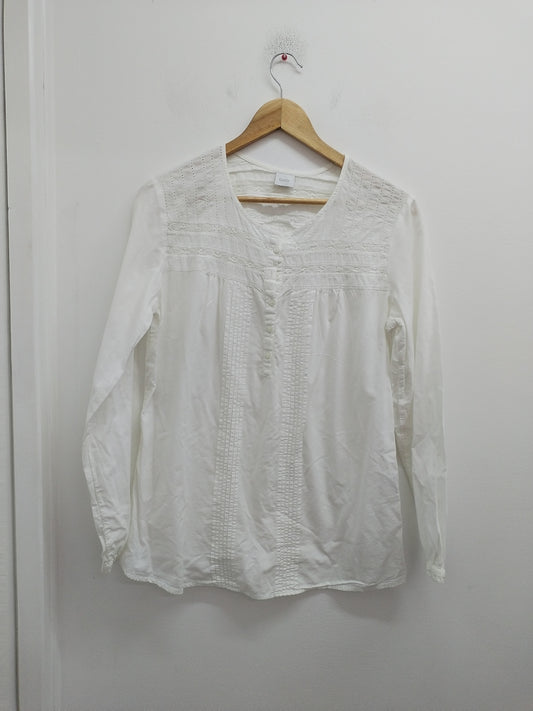 Tunique manches longues Camaïeu blanche Taille 44