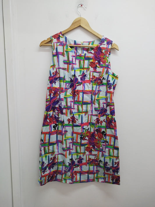 Robe sans manches Lavand. à motifs multicolores Taille L