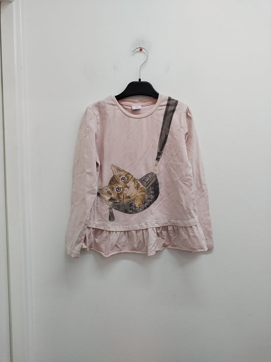 Sweat fin Ativo rose avec impression Taille 10 Ans