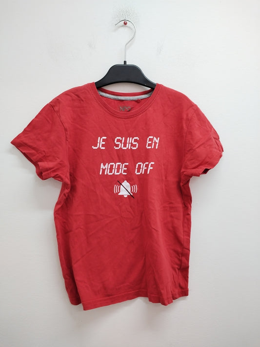 T-shirt NPO rouge avec impression Taille 12 Ans