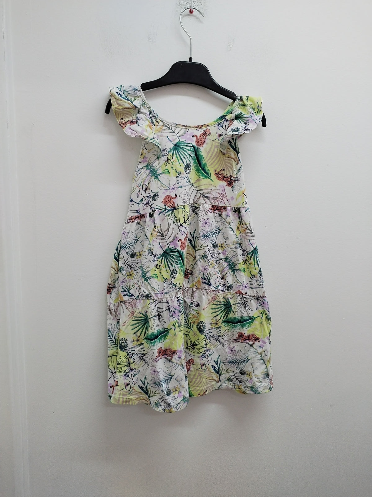 Robe à bretelles croisées Garcia blanche fleurie Taille 8/10 Ans