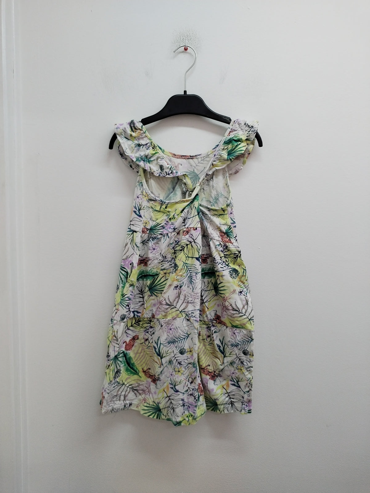 Robe à bretelles croisées Garcia blanche fleurie Taille 8/10 Ans