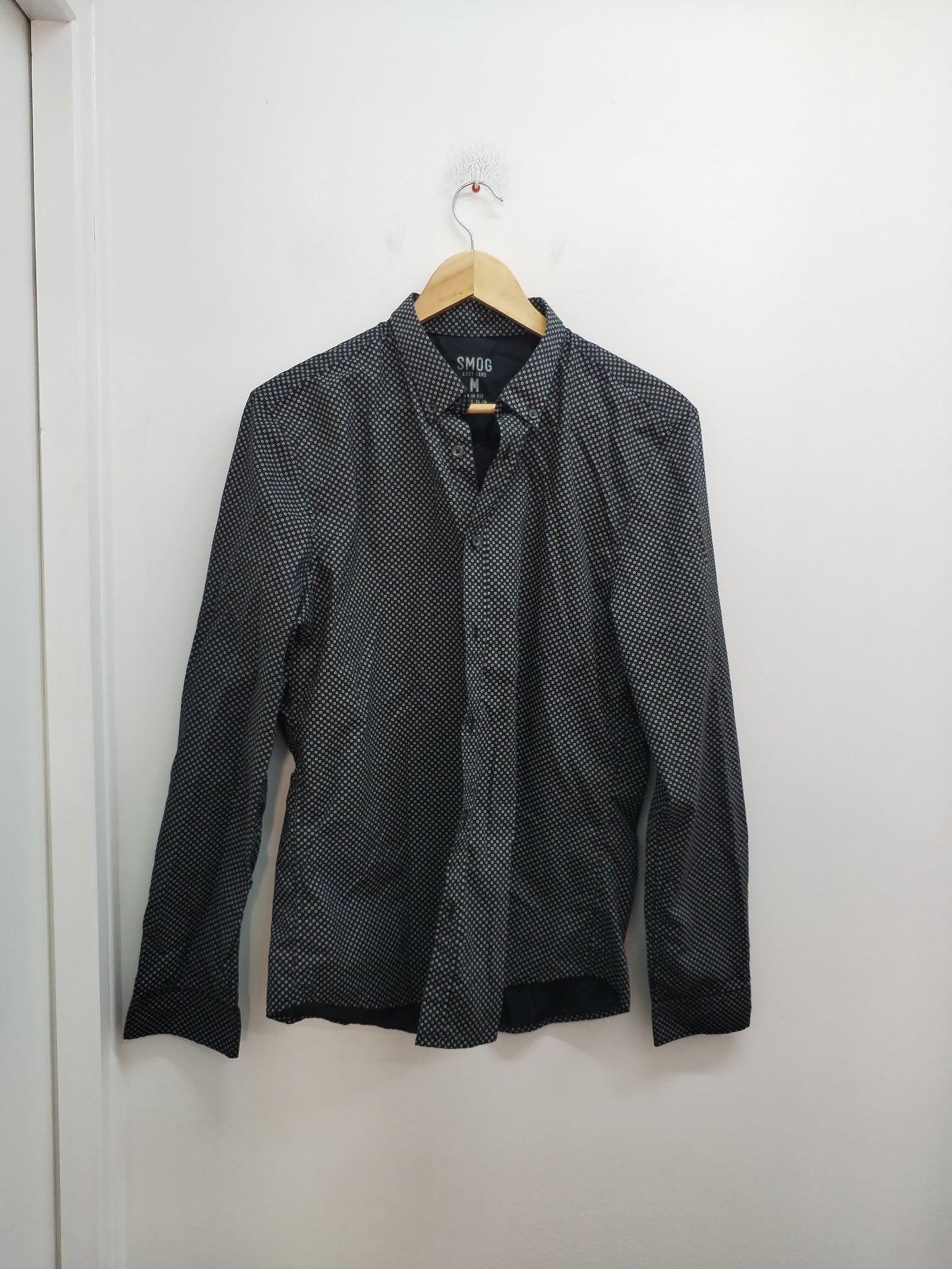 Chemise manches longues Smog noire à motifs géométriques Taille M