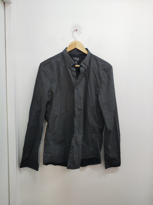 Chemise manches longues Smog noire à motifs géométriques Taille M