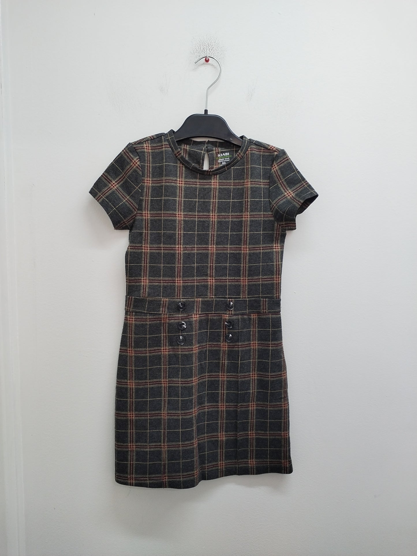 Robe d'hiver manches courtes Kiabi grise à carreaux Taille 8 Ans