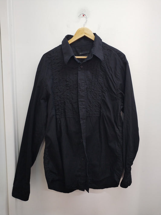 Chemise plissée avec motifs Jules noire Taille XL