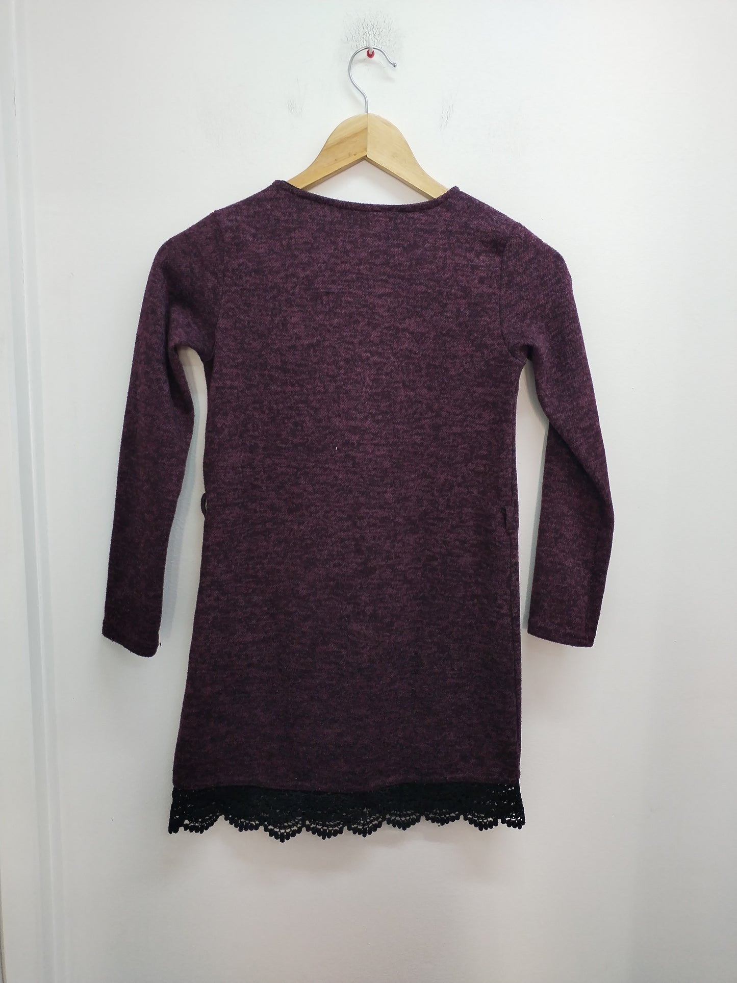 Robe pull manches longues Gémo Kids bordeaux chinée Taille 10 Ans