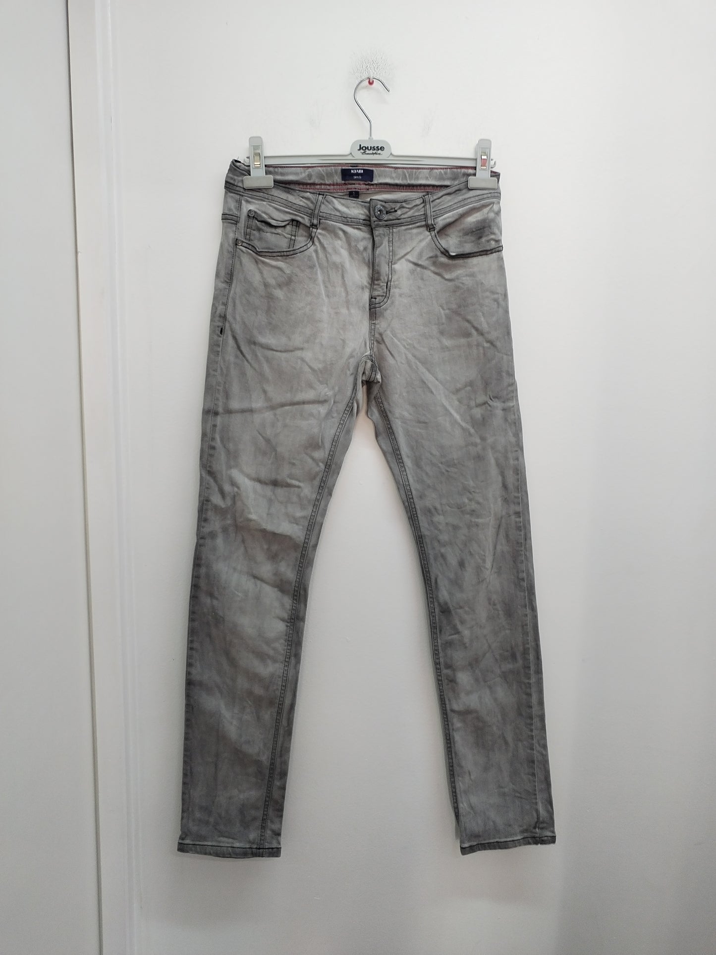 Jeans slim fit Kiabi gris délavé Taille S