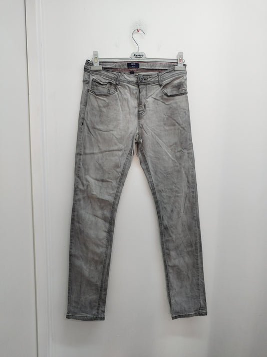 Jeans slim fit Kiabi gris délavé Taille S