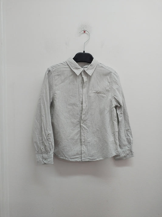 Chemise manches longues Kiabi grise rayée Taille 5 Ans