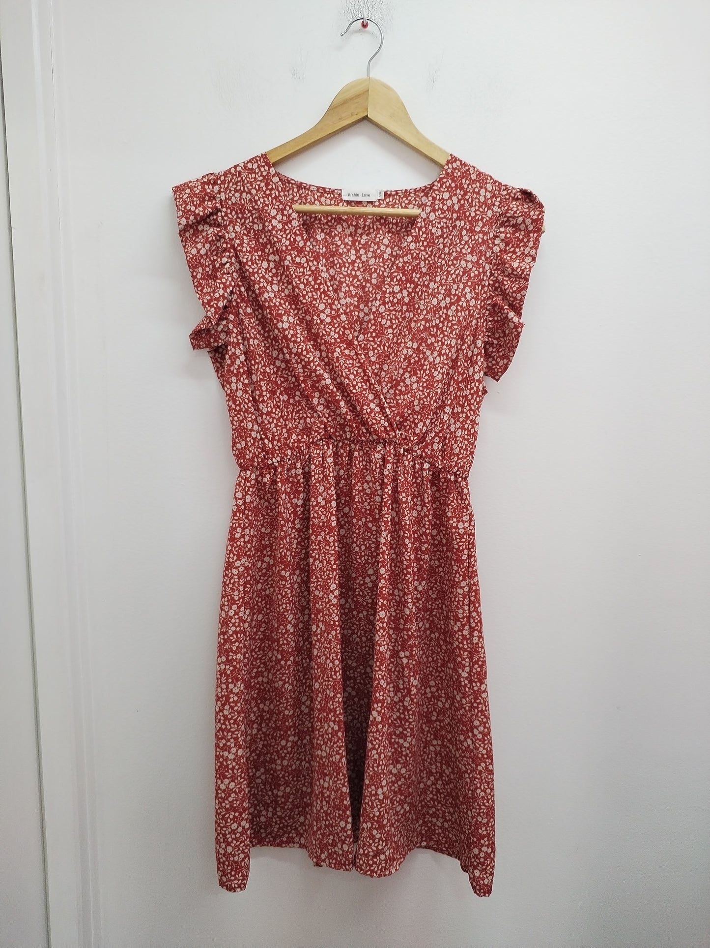 Robe manches courtes Archie Love rouille fleurie Taille S/M