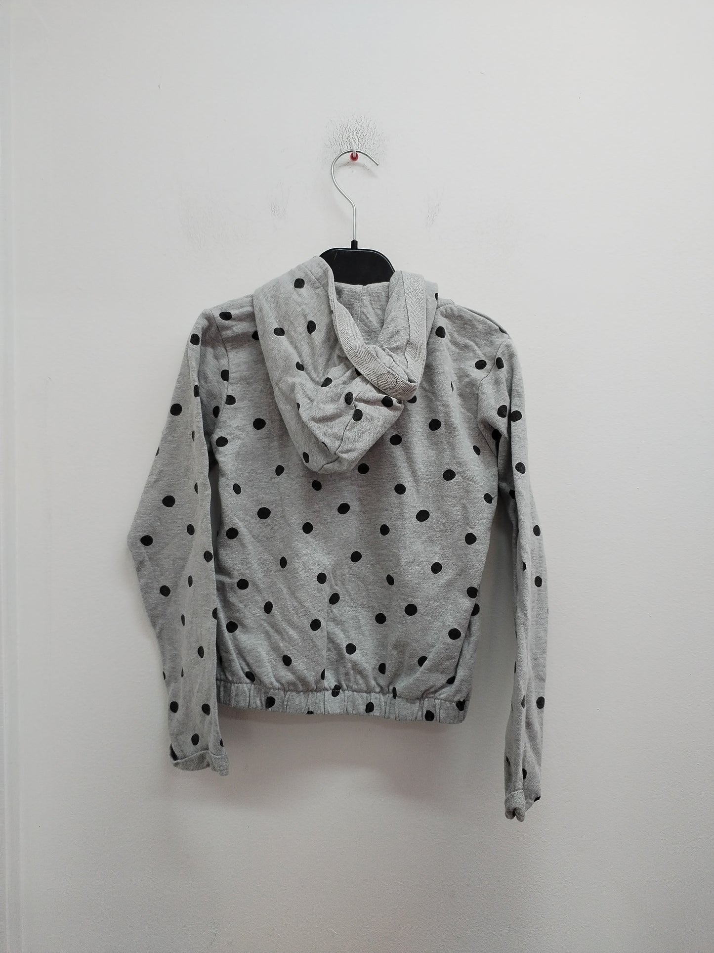 Sweat zippé à capuche Tissaia gris à pois Taille 6 Ans