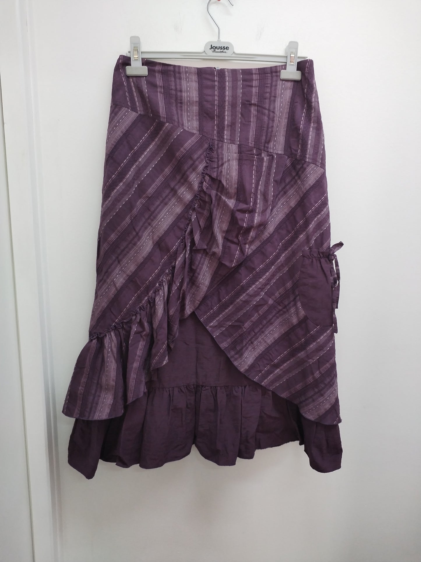 Jupe longue fantaisie Affinités by Armand Thiery violette rayée Taille 42