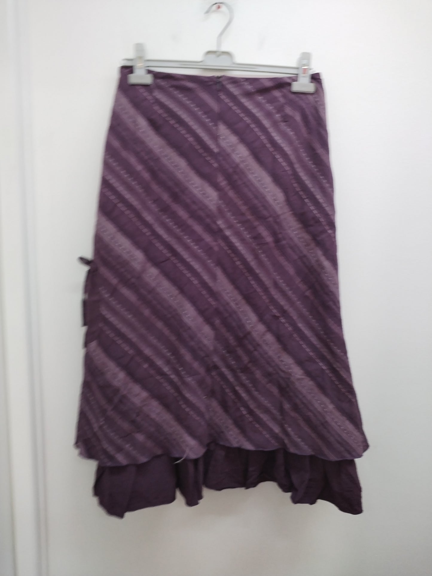Jupe longue fantaisie Affinités by Armand Thiery violette rayée Taille 42