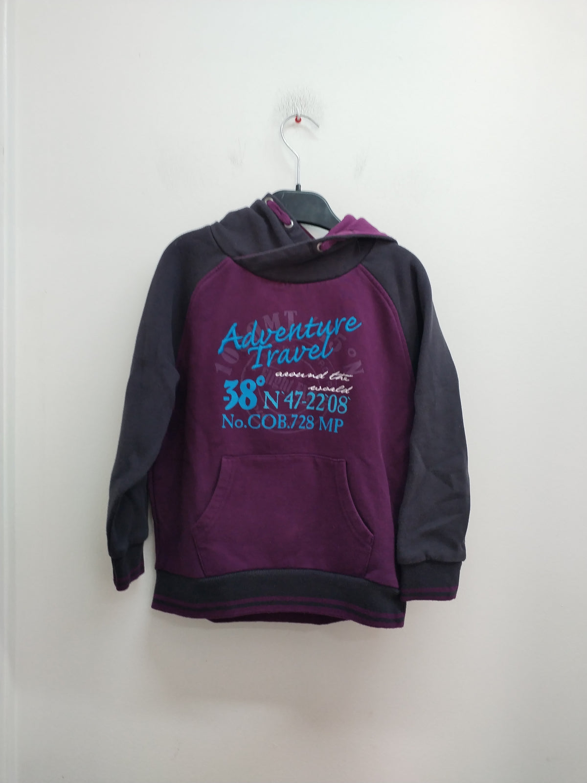 Sweat à capuche Orchestra violet et gris avec impression Taille 8 Ans