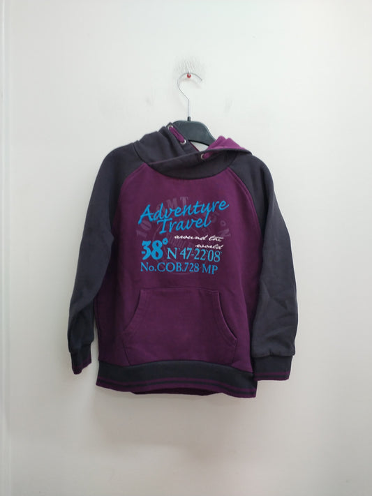 Sweat à capuche Orchestra violet et gris avec impression Taille 8 Ans