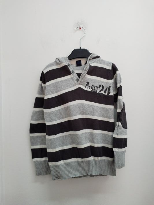 Pull fin avec capuche LCW Teen gris rayé Taille 8/9 Ans