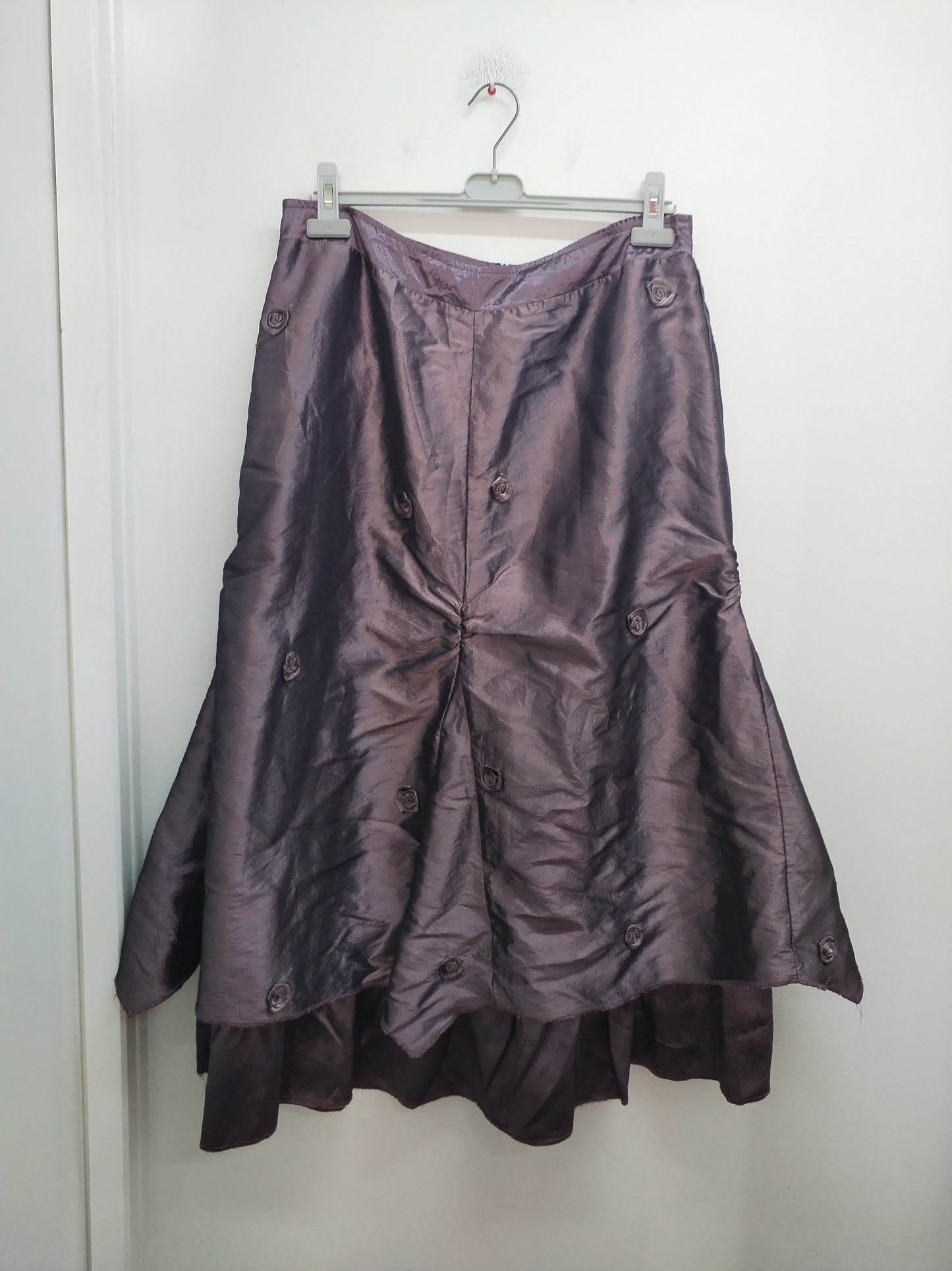 Jupe longue Fashion Plus violette satinée Taille 48