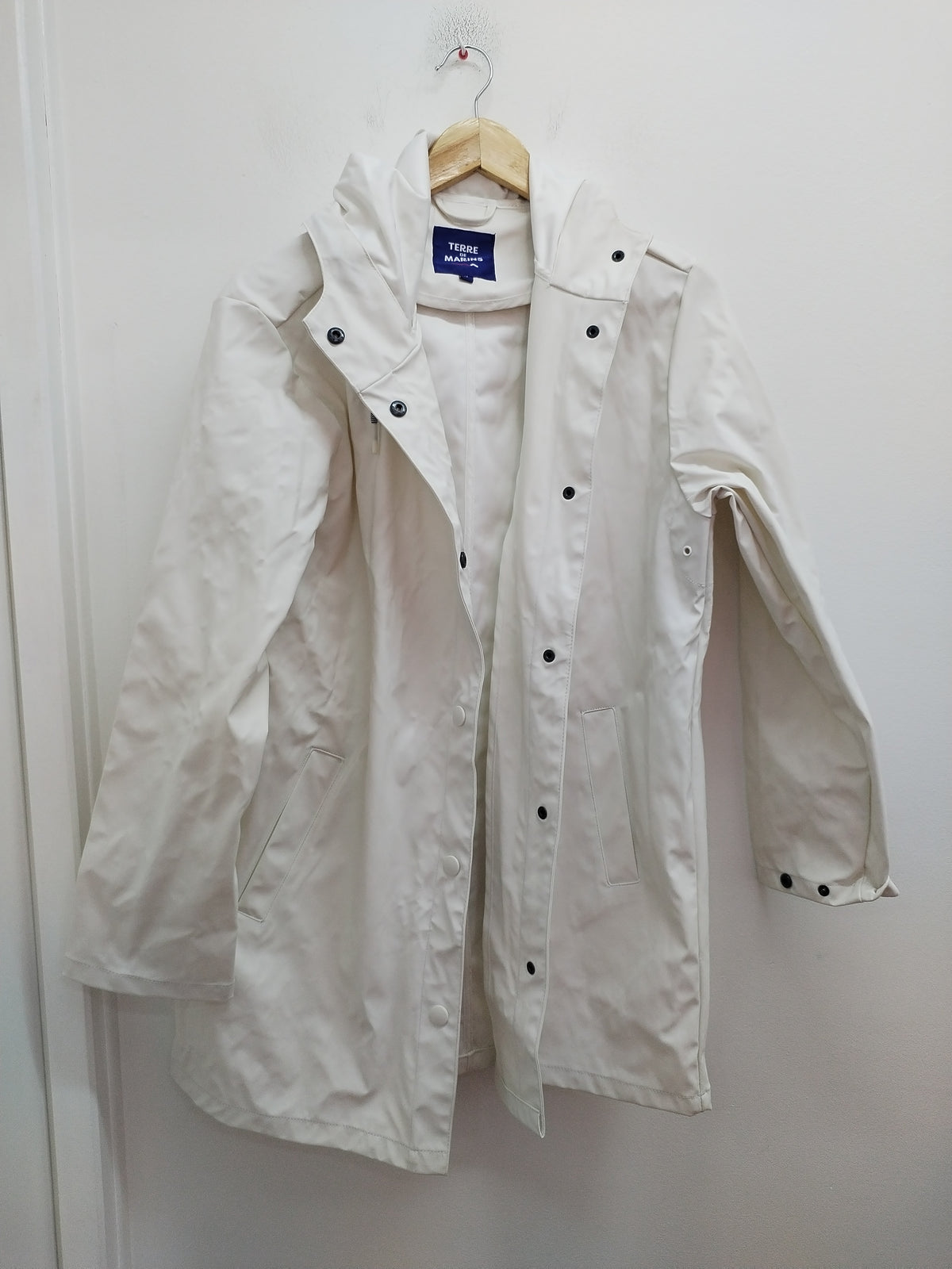 Imperméable avec capuche Terre de Marins blanc cassé Taille M