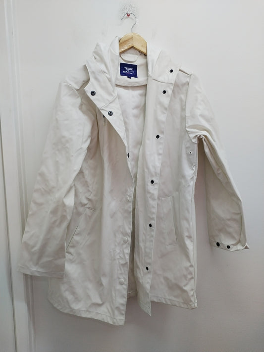 Imperméable avec capuche Terre de Marins blanc cassé Taille M