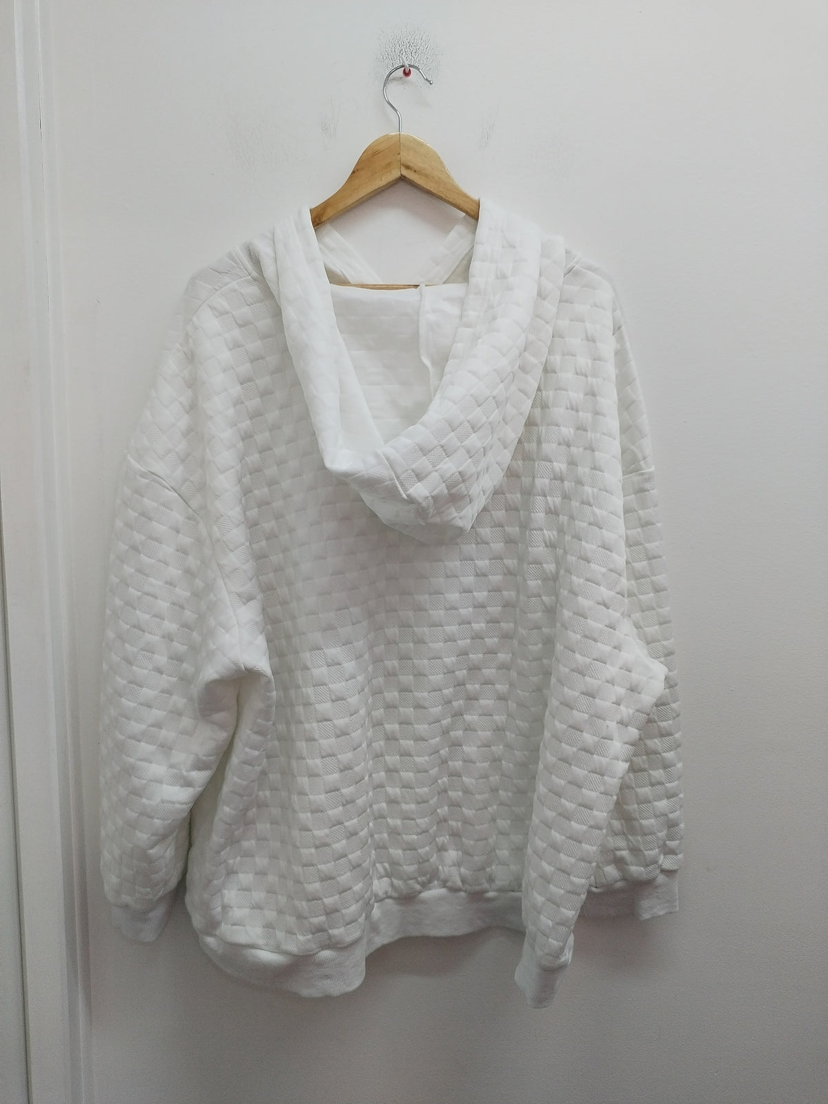 Sweat à capuche Shein blanc texturé Taille 4XL