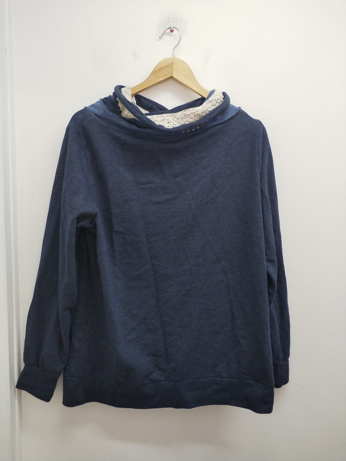 Sweat zippé avec col John Baner marine chiné Taille 46/48