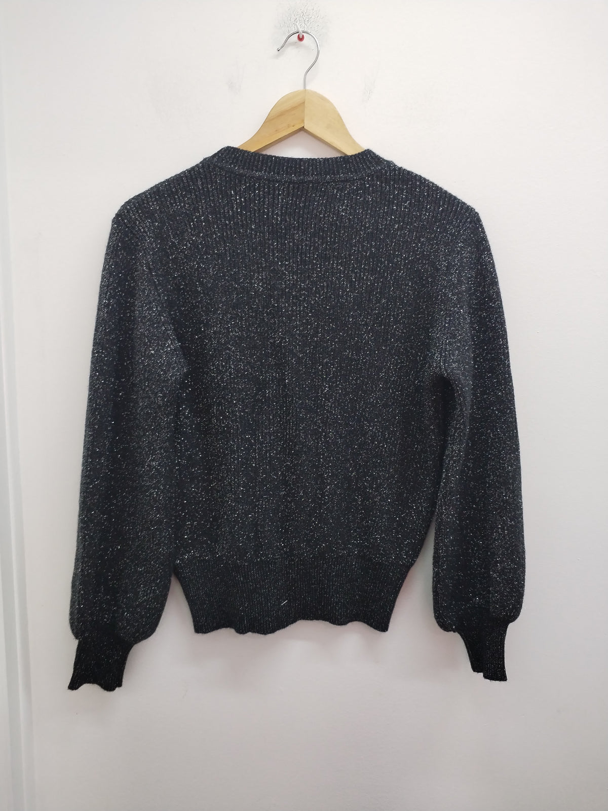 Pull d'hiver noir et argenté Taille M