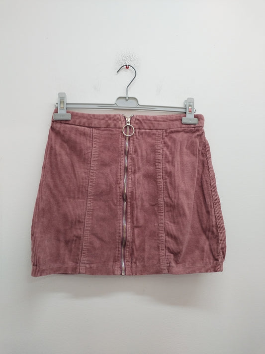 Jupe en velours côtelé vieux rose Taille S
