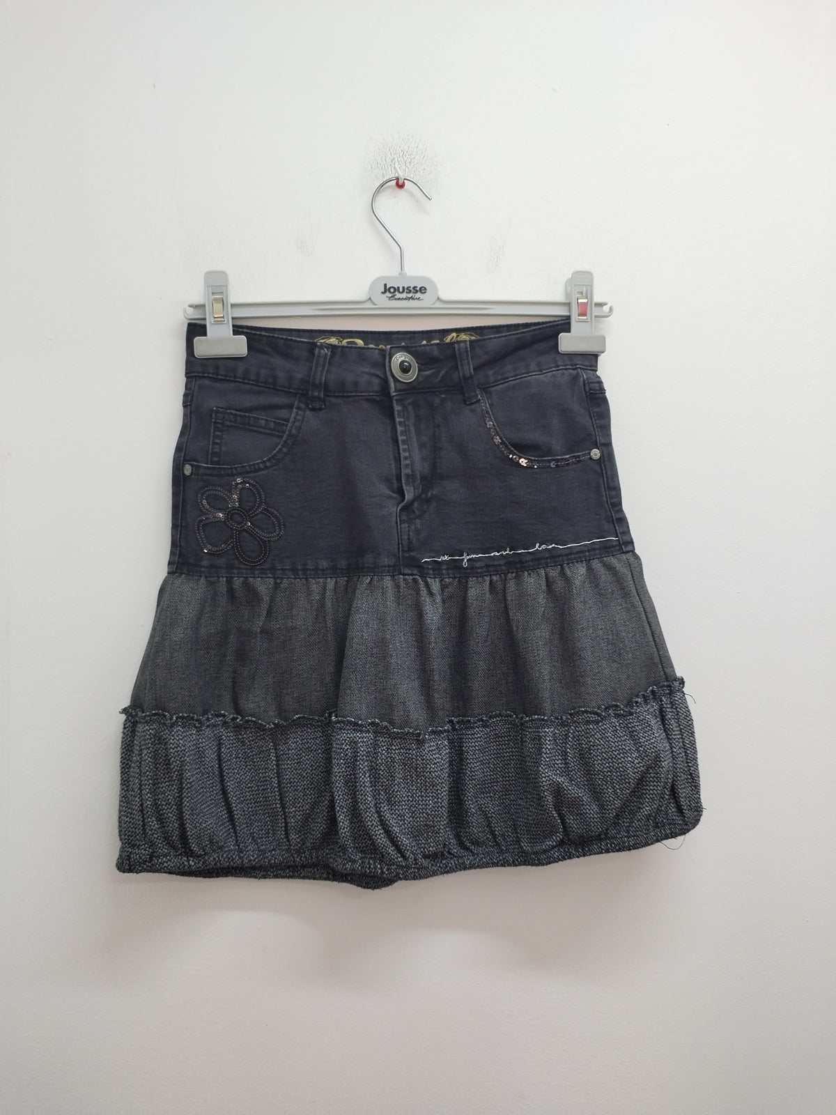 Jupe fantaisie Desigual noire et grise Taille 34