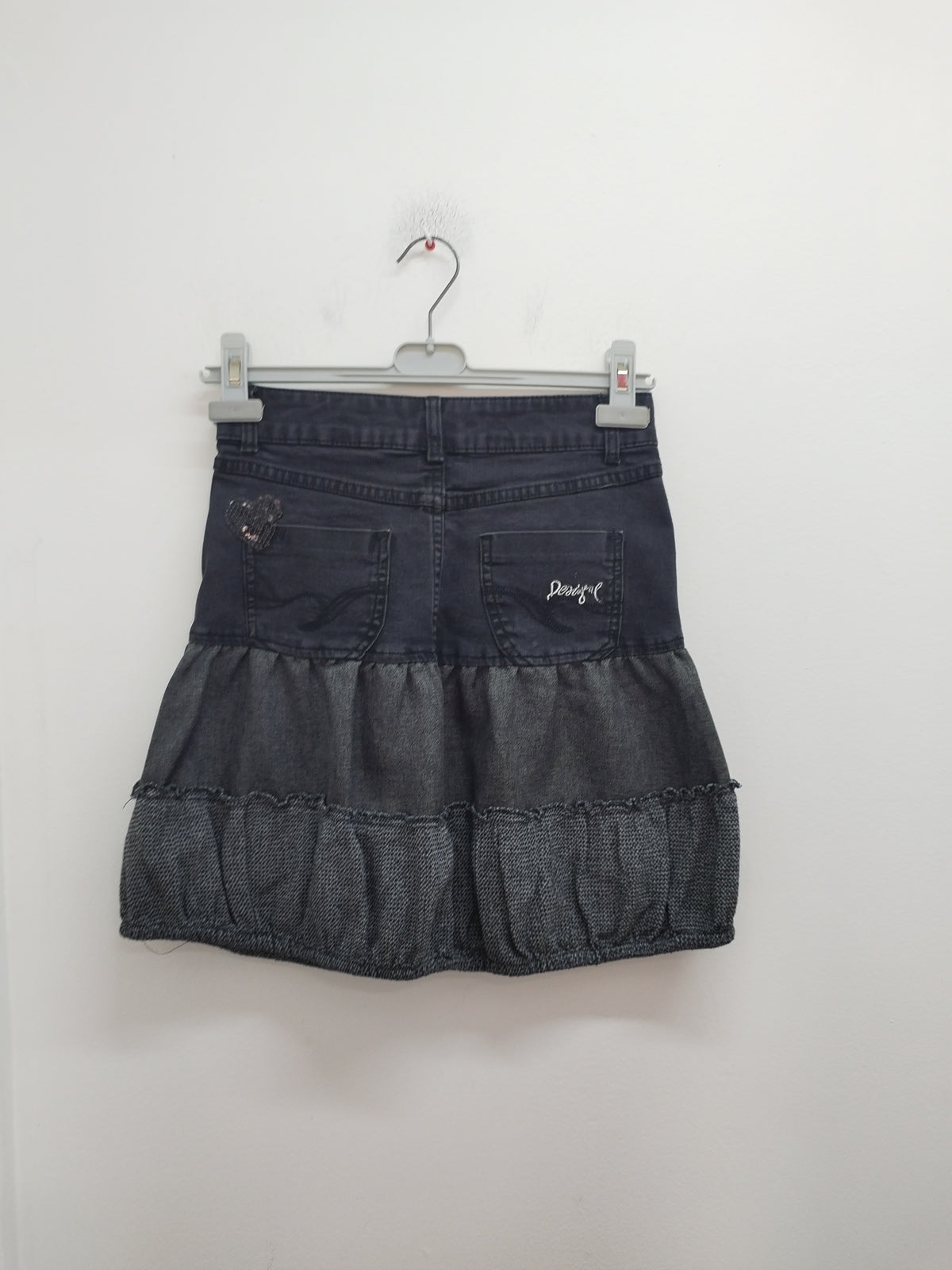 Jupe fantaisie Desigual noire et grise Taille 34