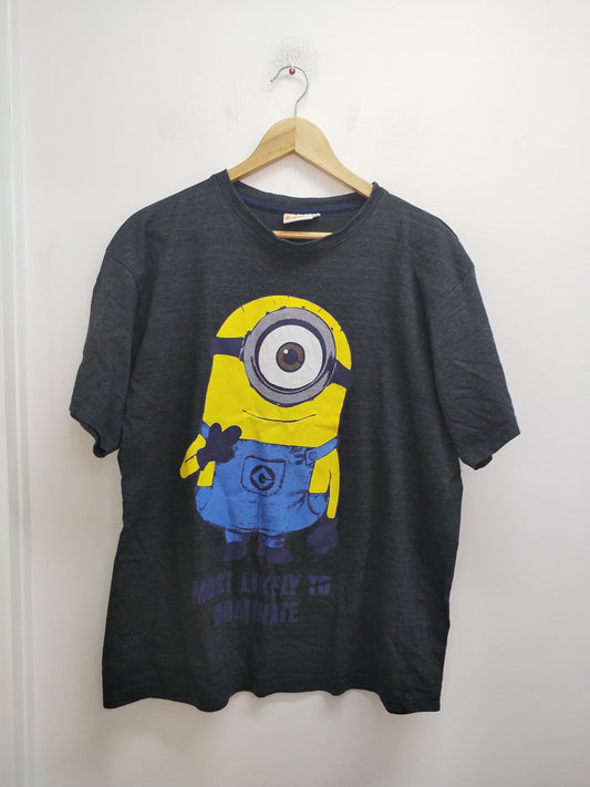 T-shirt Les Minions gris chiné avec impression Taille XL