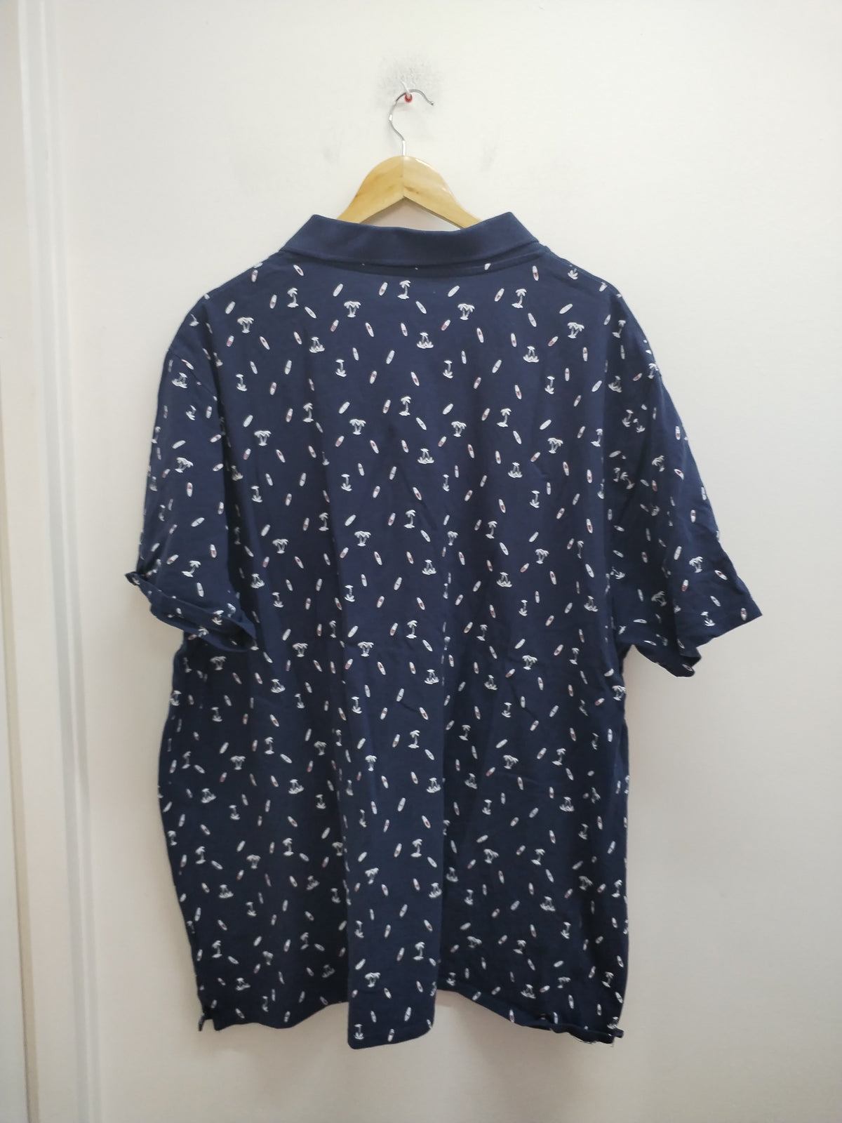 Polo marine avec motifs palmiers et surf Taille 5XL