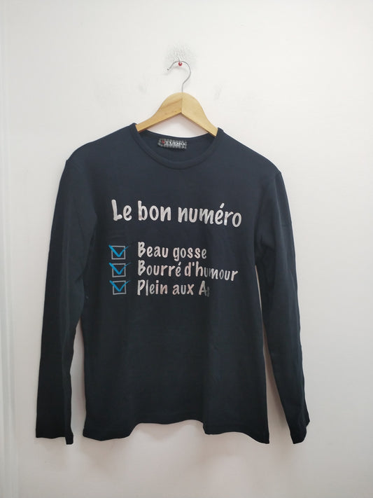 T-shirt manches longues Armand Thiery noir avec impression Taille L