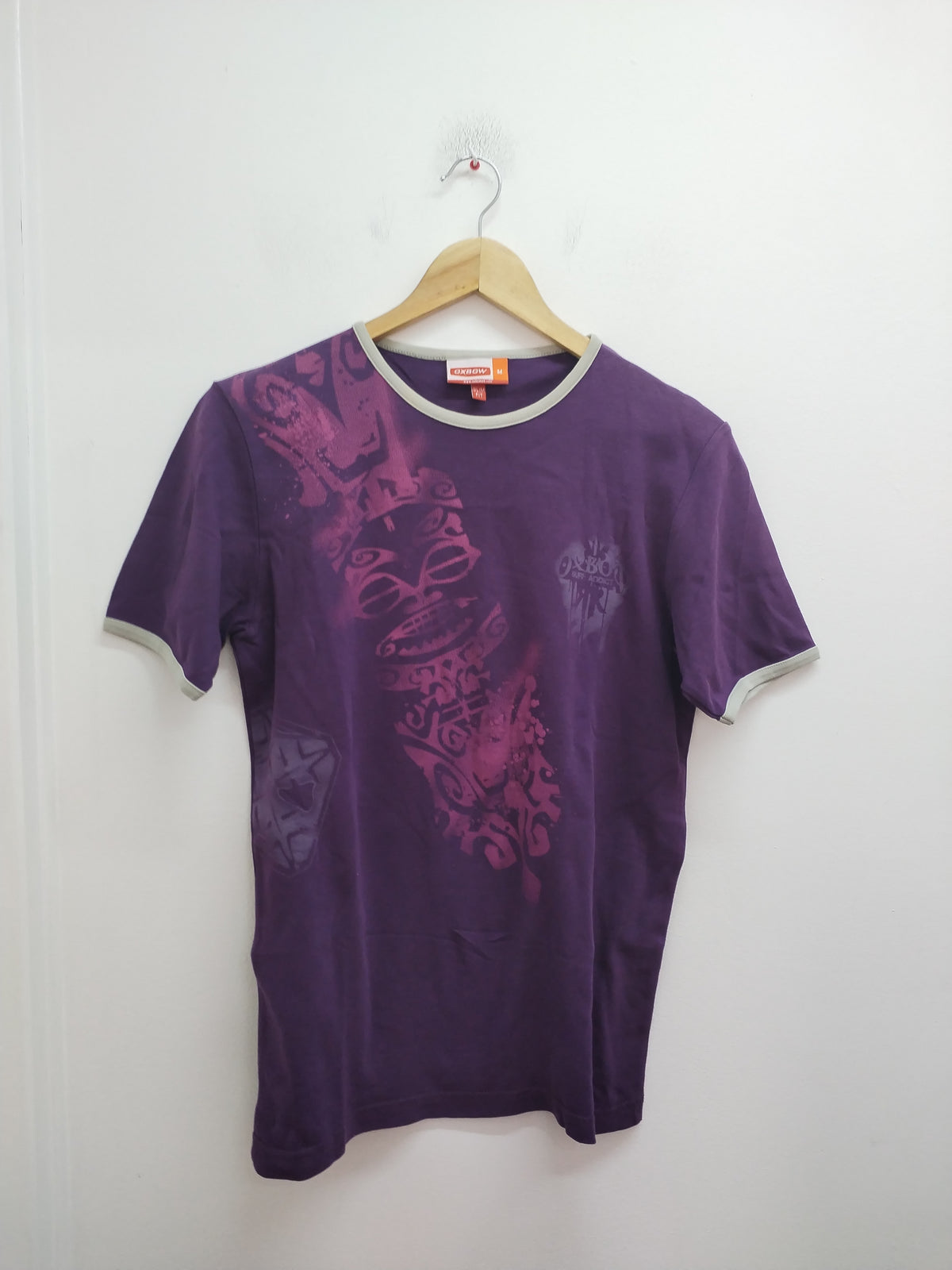T-shirt Oxbow violet à motifs Taille M