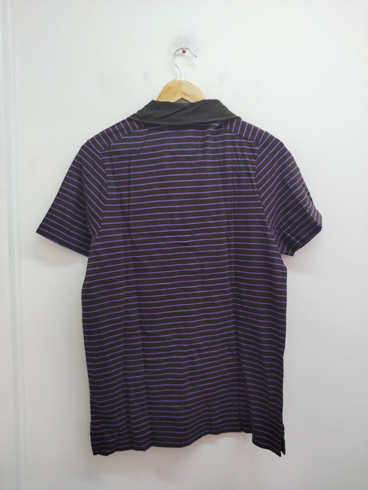 Polo Jules marron rayé violet Taille L