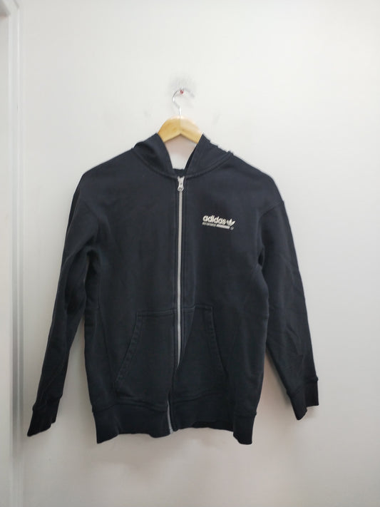 Sweat zippé à capuche Adidas noir avec impression Taille 13/14 Ans