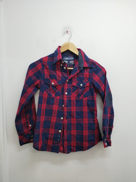 Chemise Complices rouge et marine à carreaux Taille 10 Ans