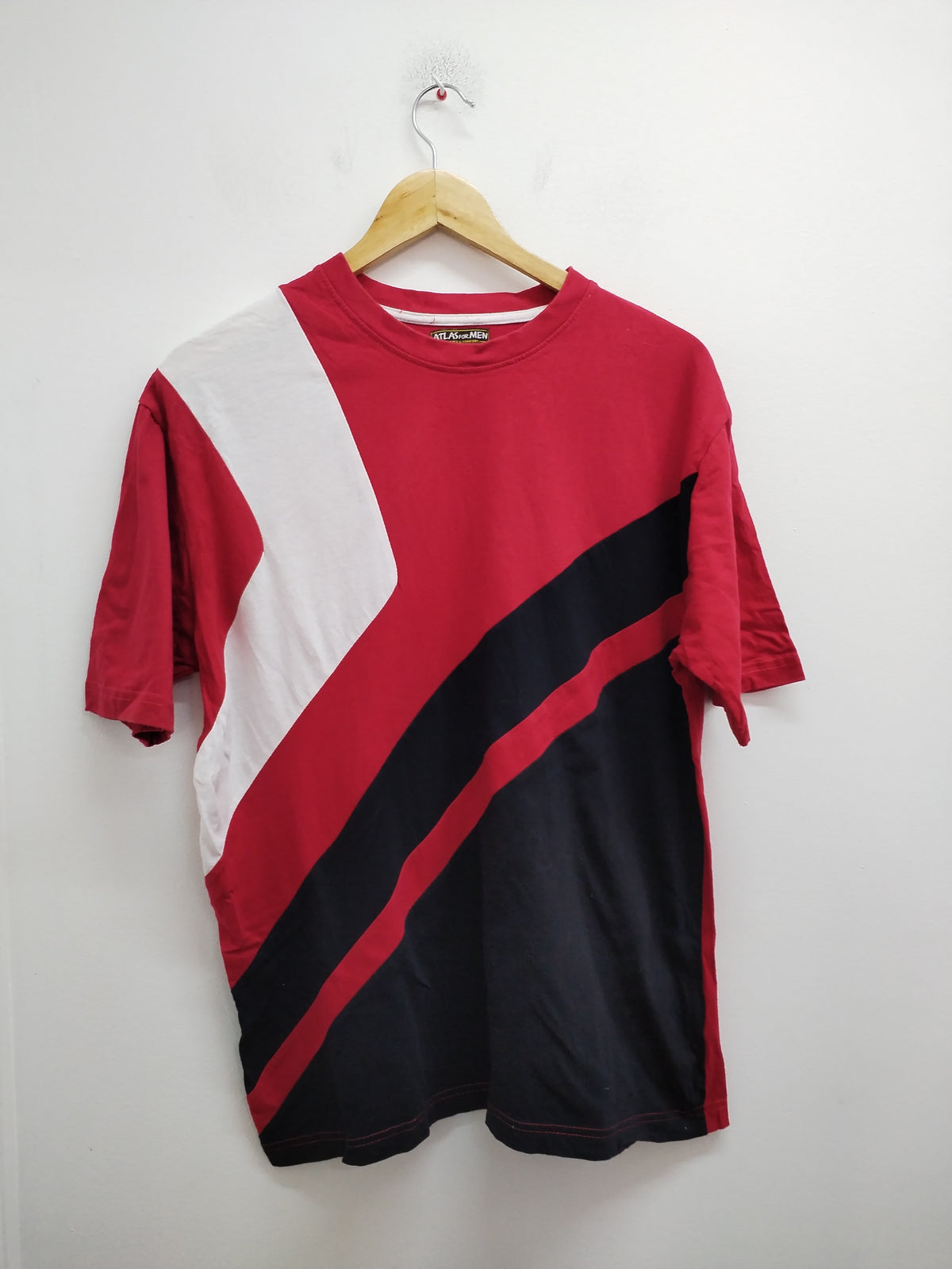 T-shirt Atlas For Men rouge noir et blanc Taille L