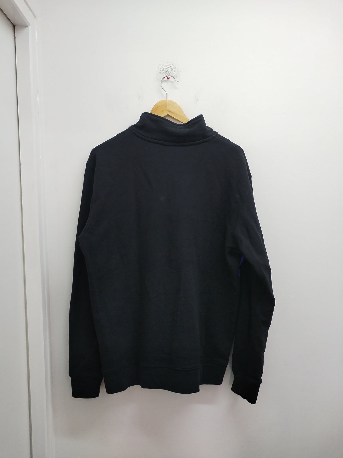 Sweat col camionneur Superdry noir et bleu avec impression Taille M