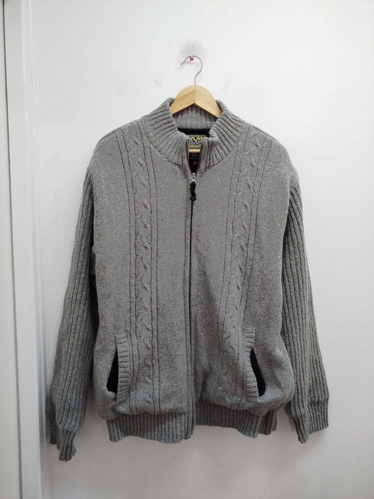Veste en mailles doublée polaire Atlas For Men grise chinée Taille XL