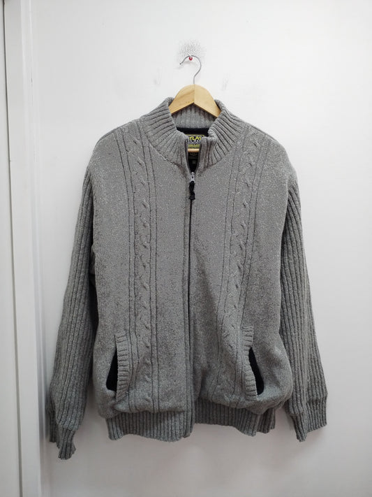 Veste en mailles doublée polaire Atlas For Men grise chinée Taille XL