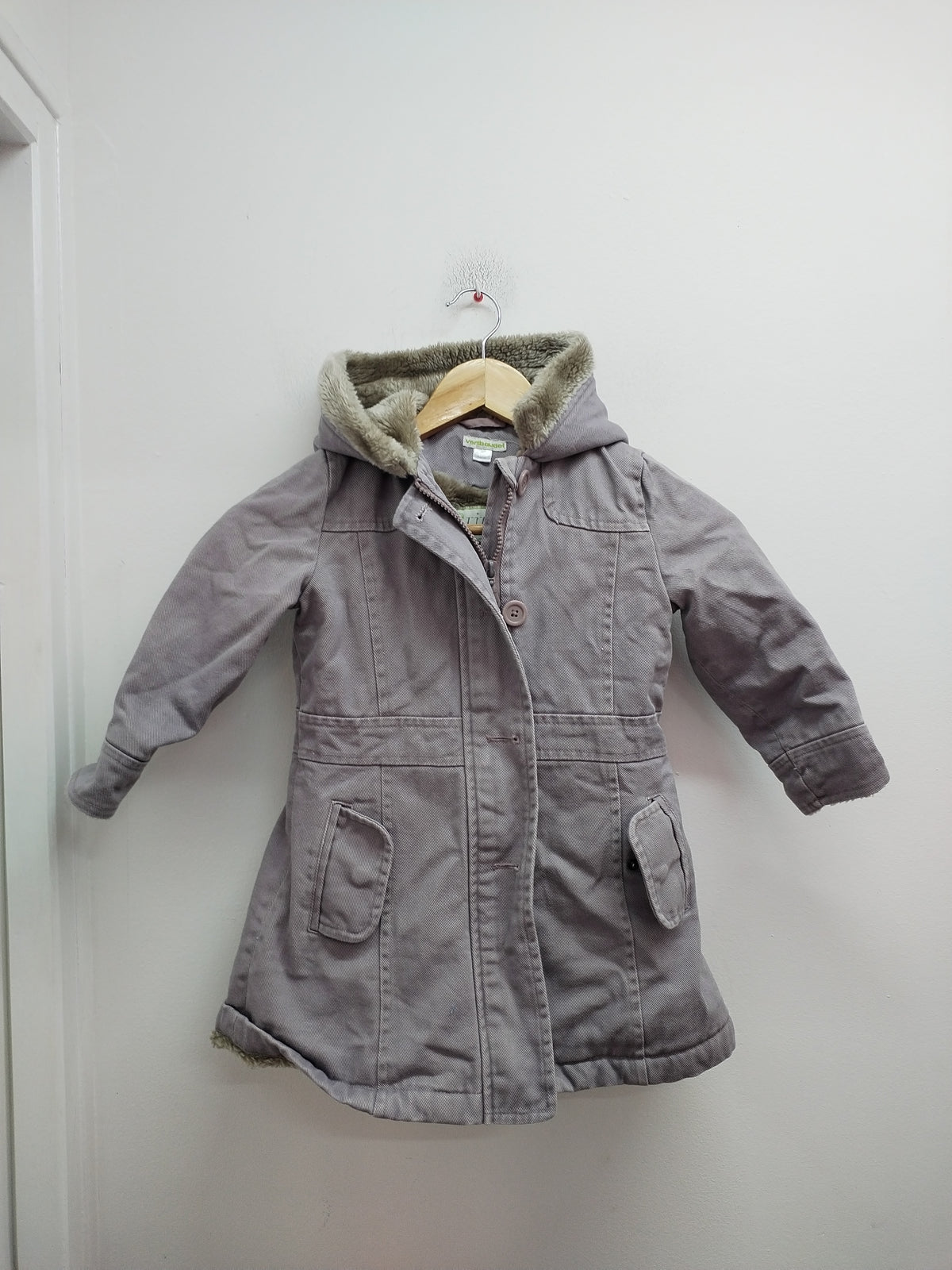 Manteau à capuche doublée Vertbaudet lilas Taille 4 Ans