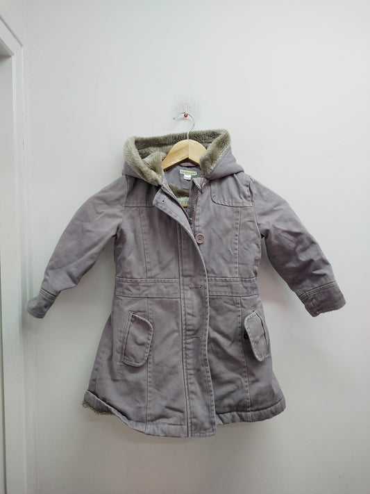 Manteau à capuche doublée Vertbaudet lilas Taille 4 Ans