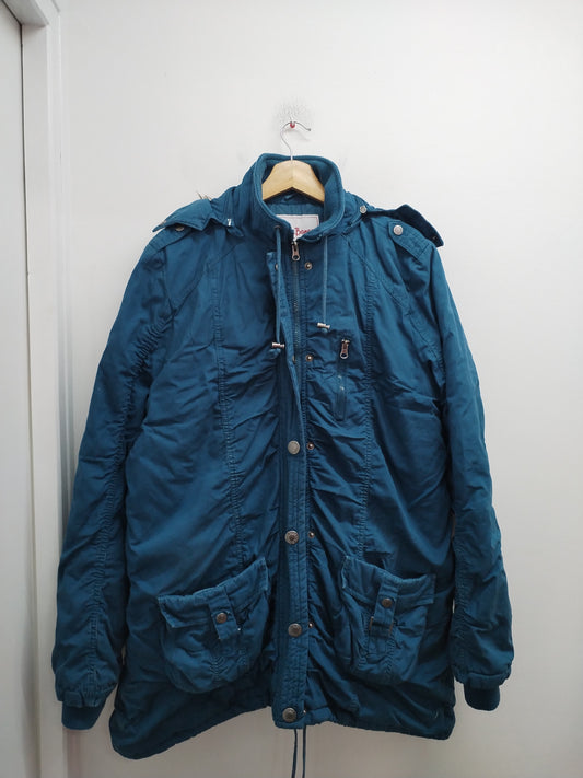 Manteau à capuche John Baner bleu canard Taille 46