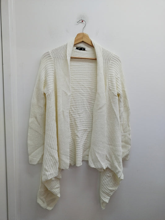 Gilet asymétrique en mailles Jennyfer beige Taille M