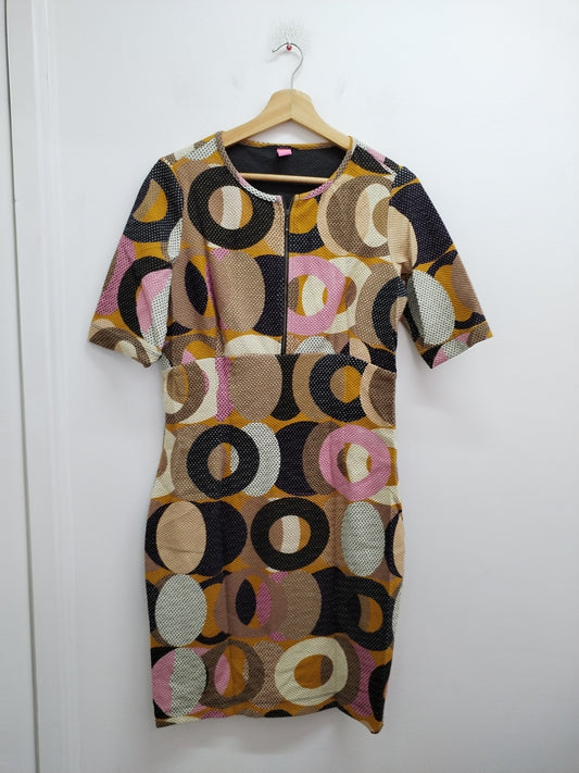 Robe manches courtes Kyra & Ko à motifs géométriques multicolores Taille M