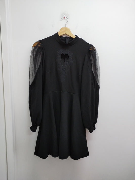 Robe manches longues en voile Shein noire Taille 34